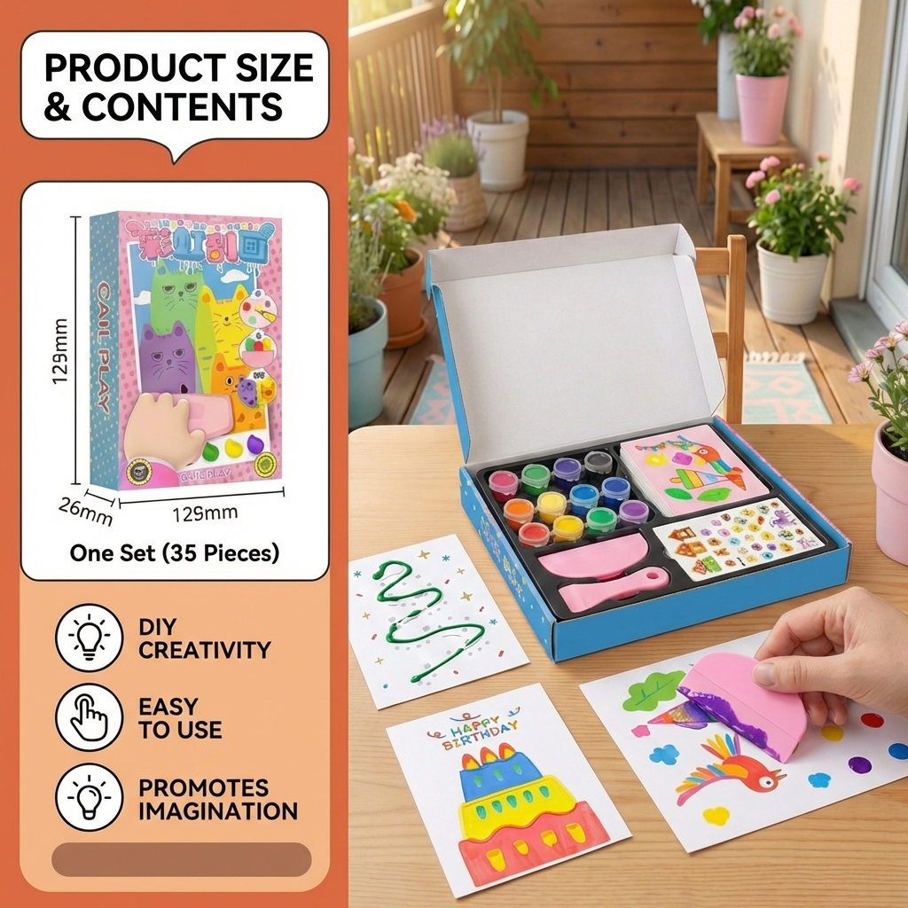 Creative Rainbow Colors Smear Art Set