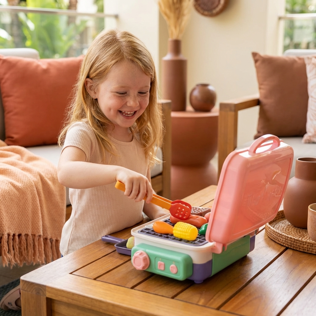 My first BBQ Grill – Children's Kitchen with Smoke Effect and Color-Changing Food