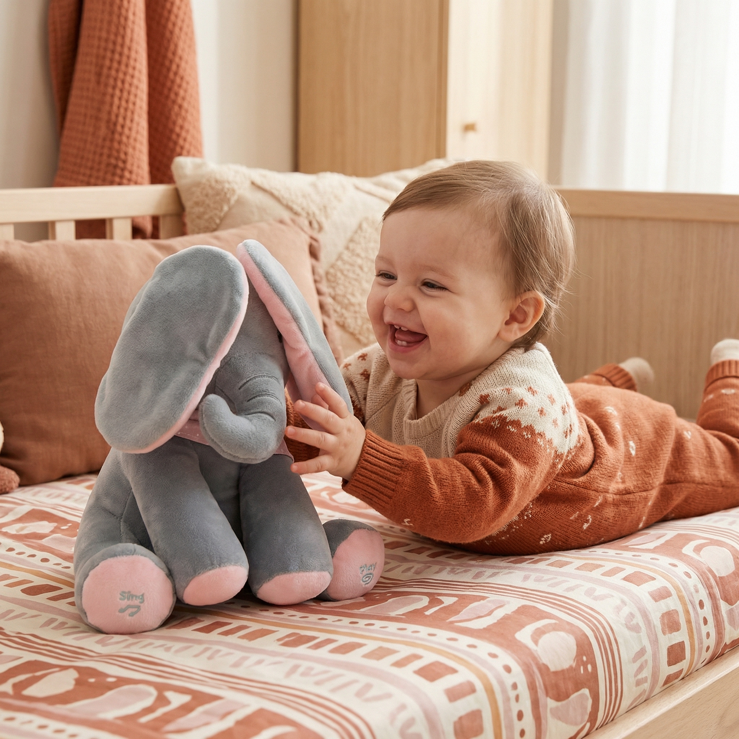 Elephant Peek-a-Boo – Interactive Plush Toy