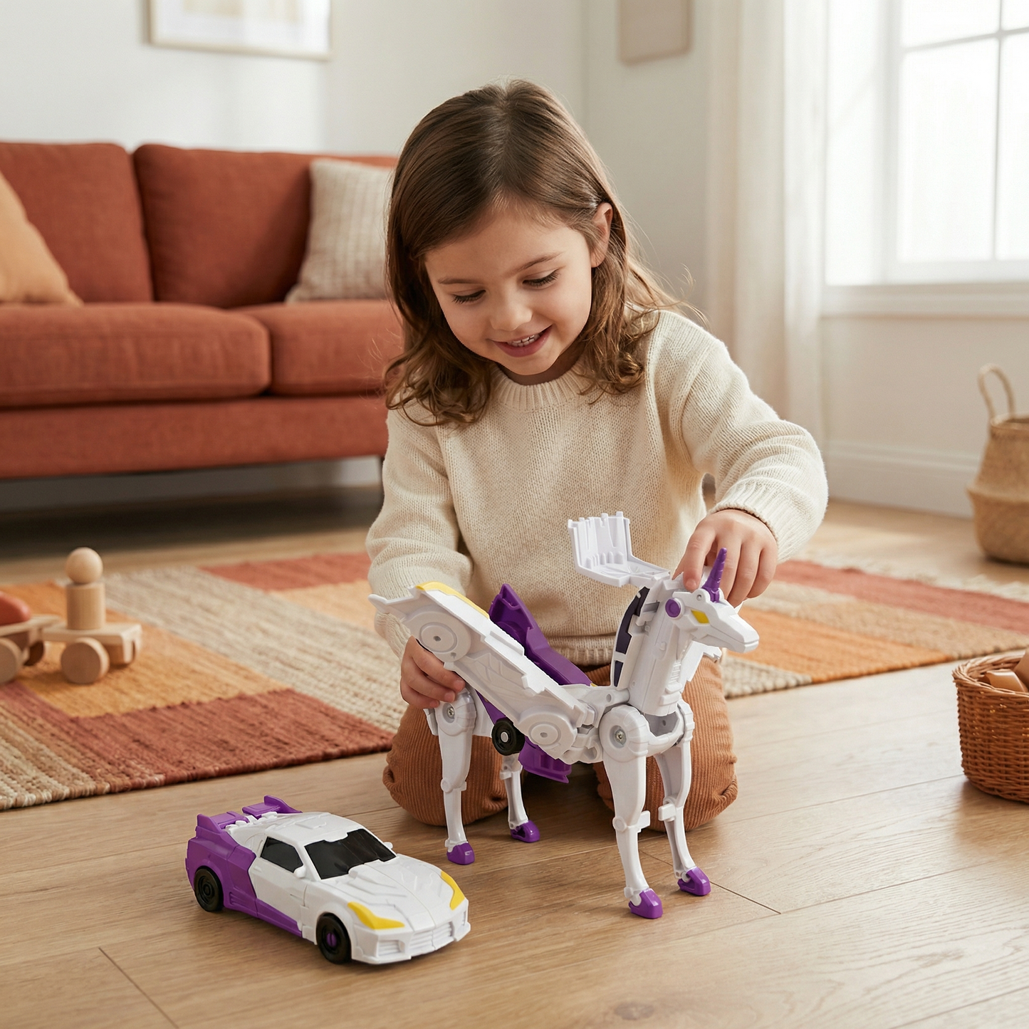 Transforming Unicorn Toy Cars