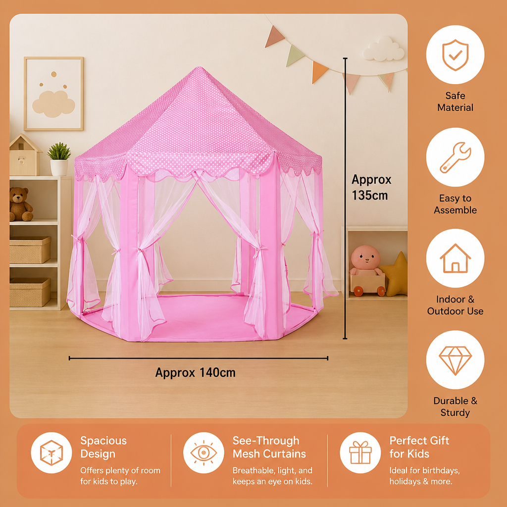Princess Castle Play Tent for Indoor & Outdoor Fun