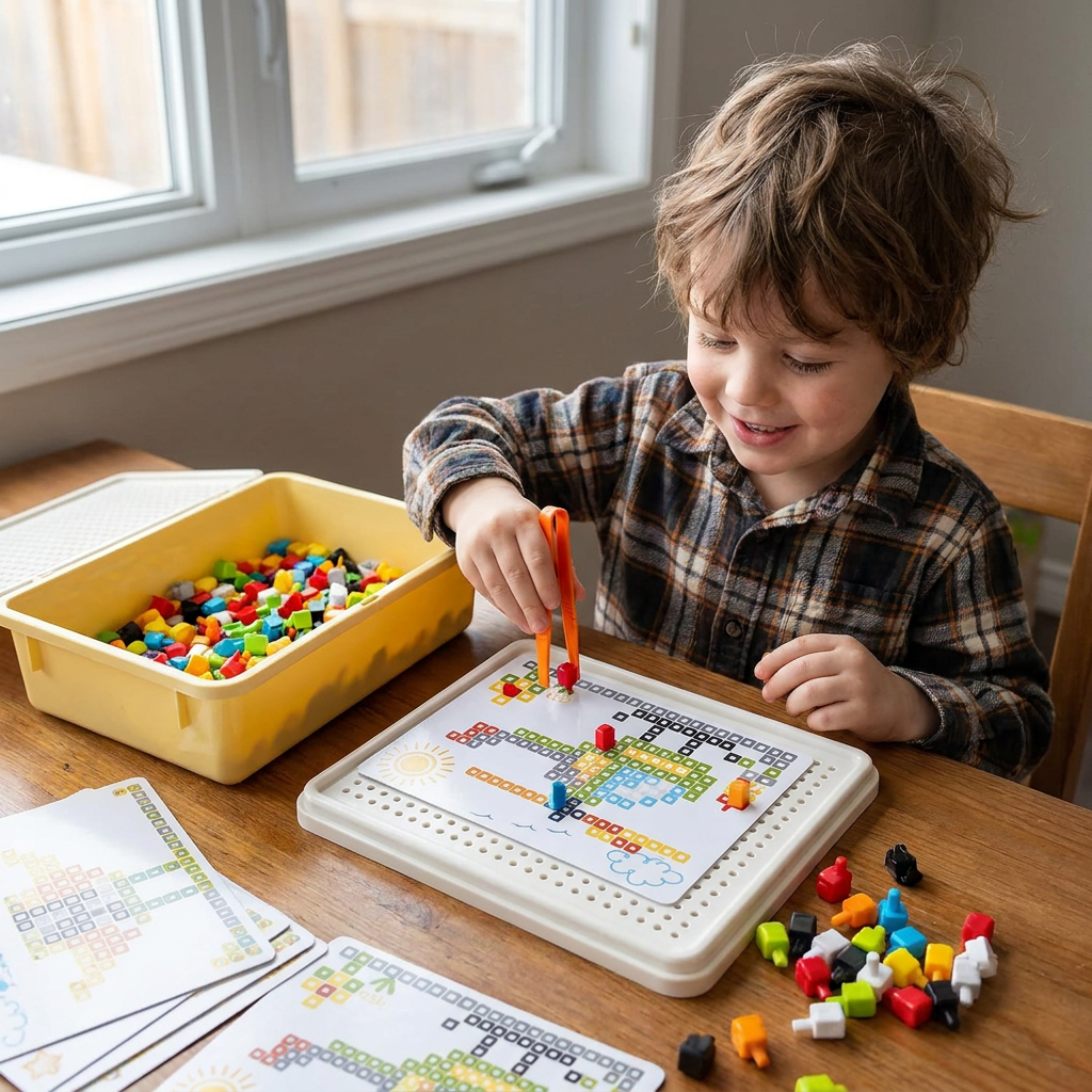 Montessori Learning Peg Mosaic Board