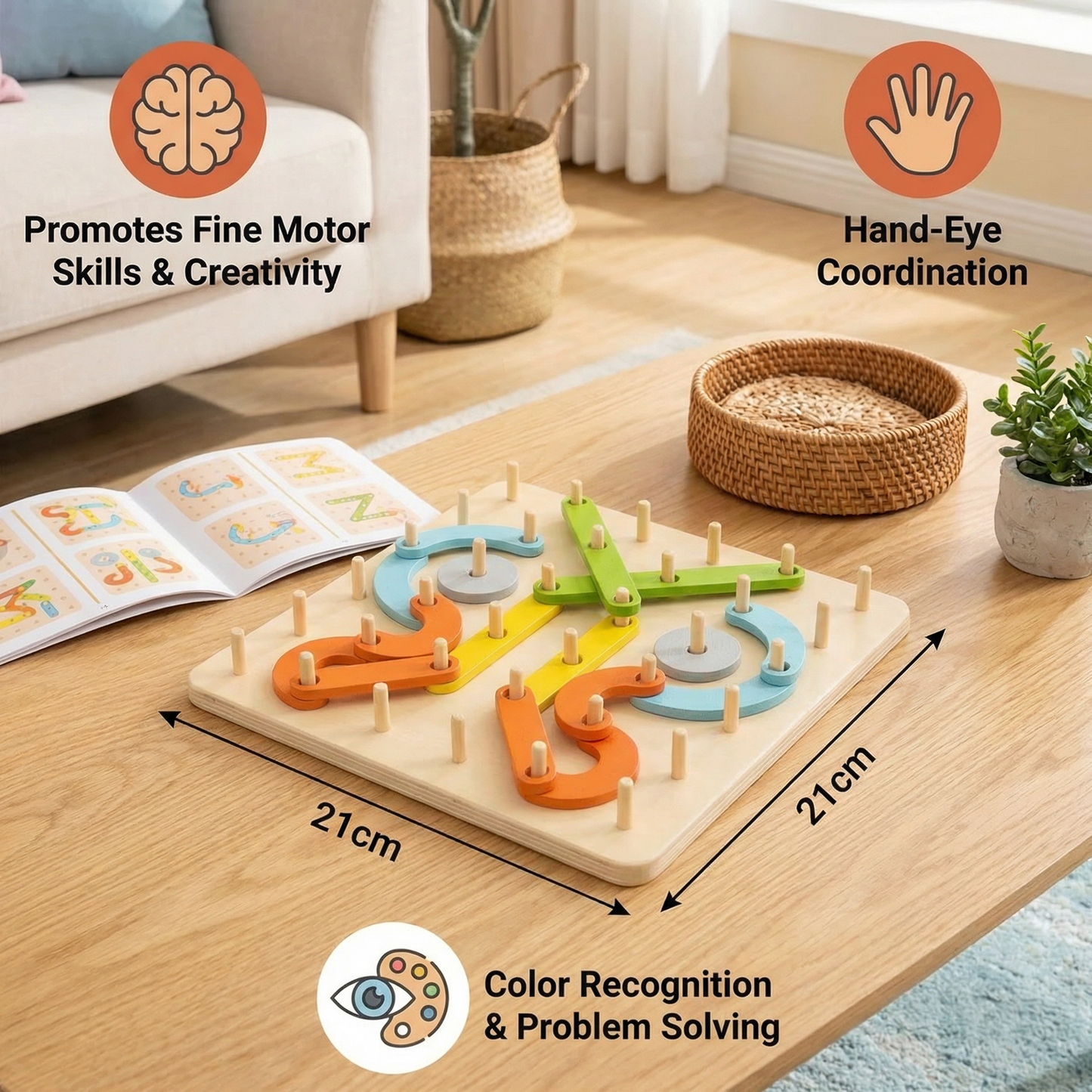 Creative Montessori Nail Puzzle Toy Made of Wood