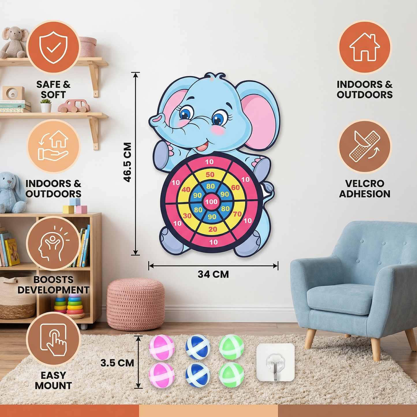Cute Kids Dart Throwing Game