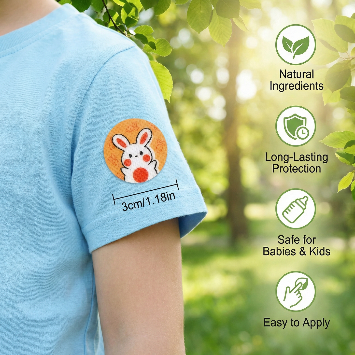 Natural Stickers for Mosquito Protection for Children and Babies (100 Pieces)