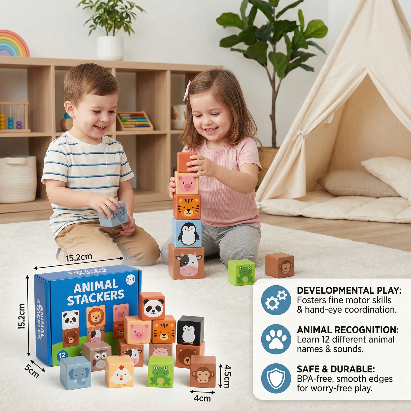 Educational Montessori Animal Stacking Set Building Toy