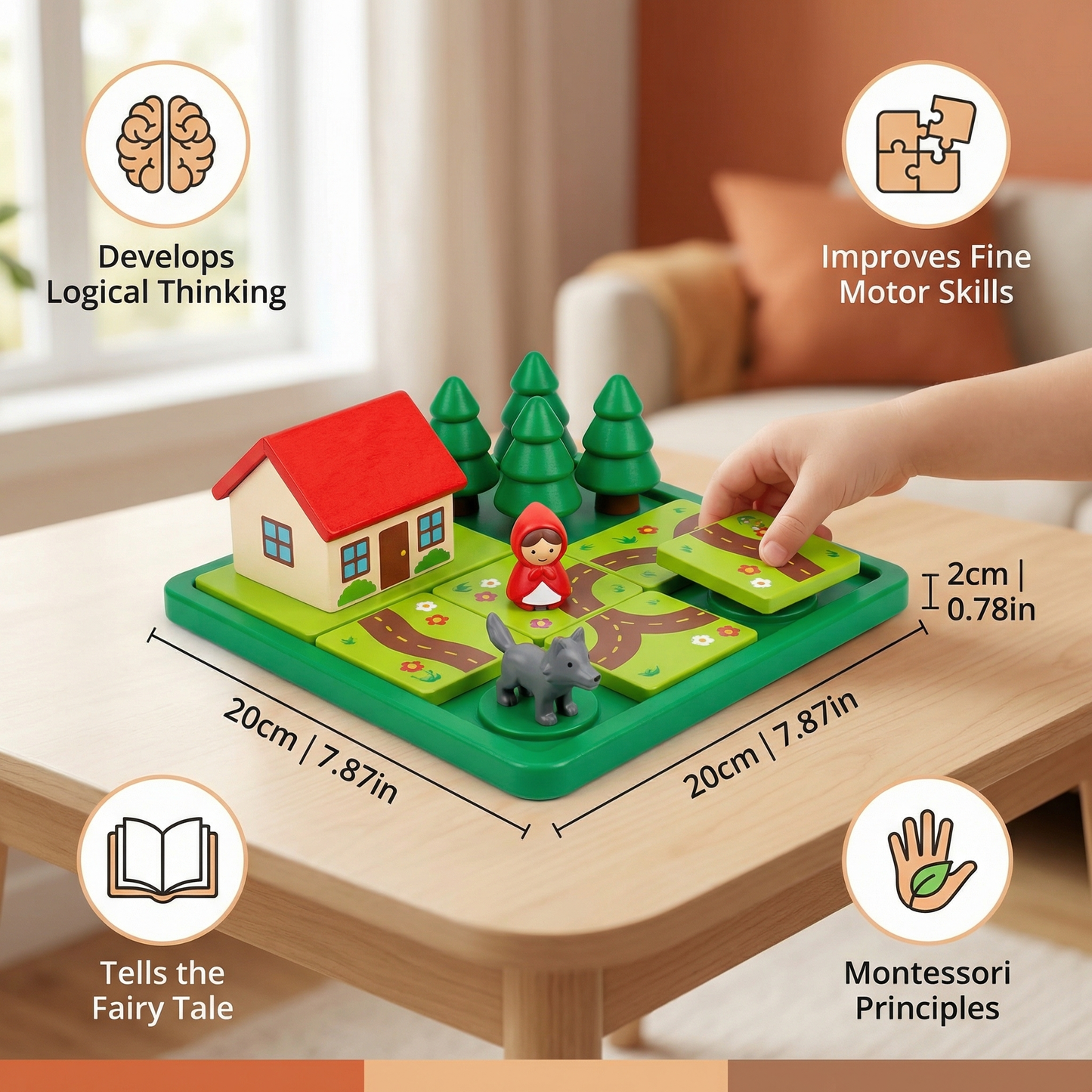 Montessori Little Red Riding Hood Puzzle and Skill Game