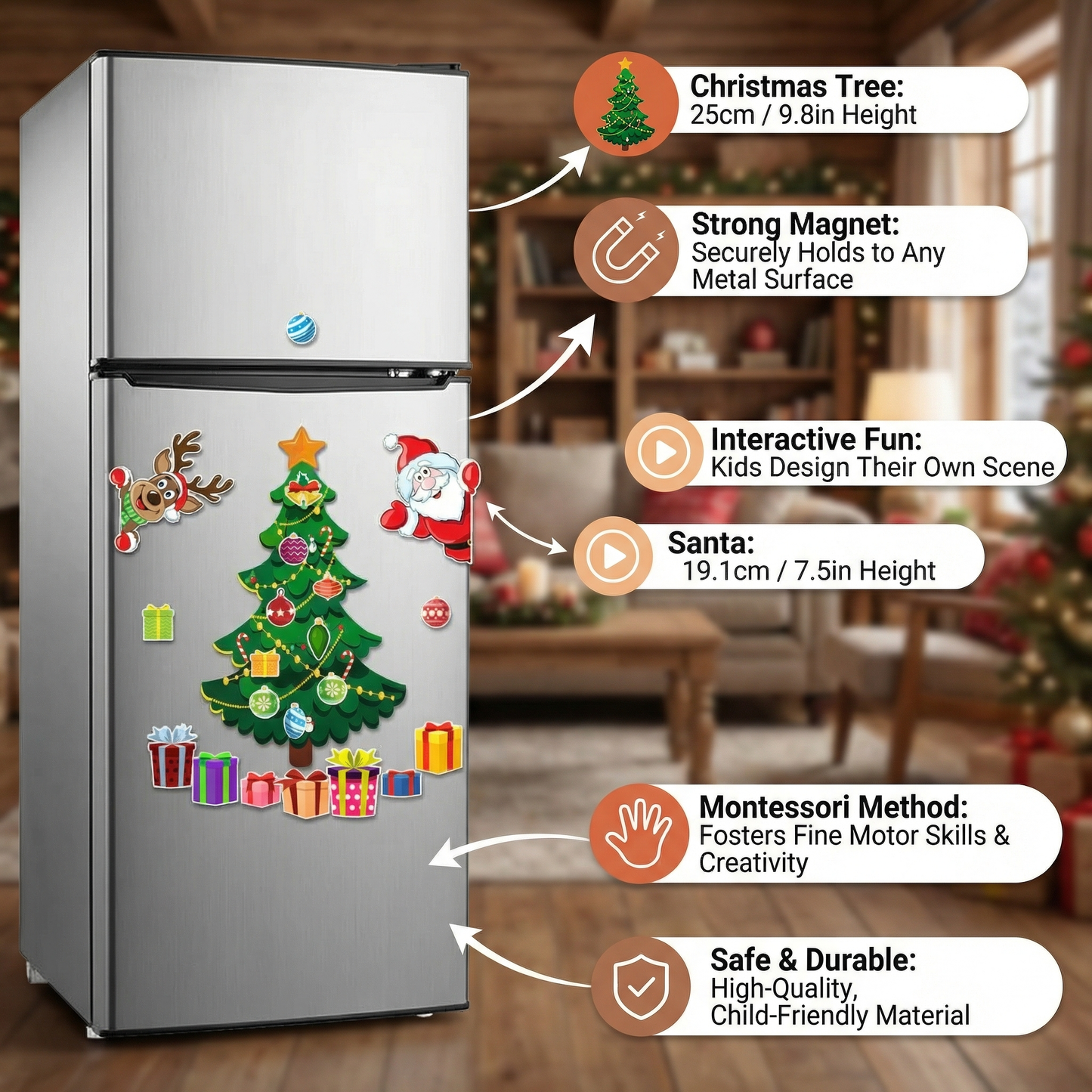 Christmas Montessori Magnetic Sticker Set for DIY Decorating