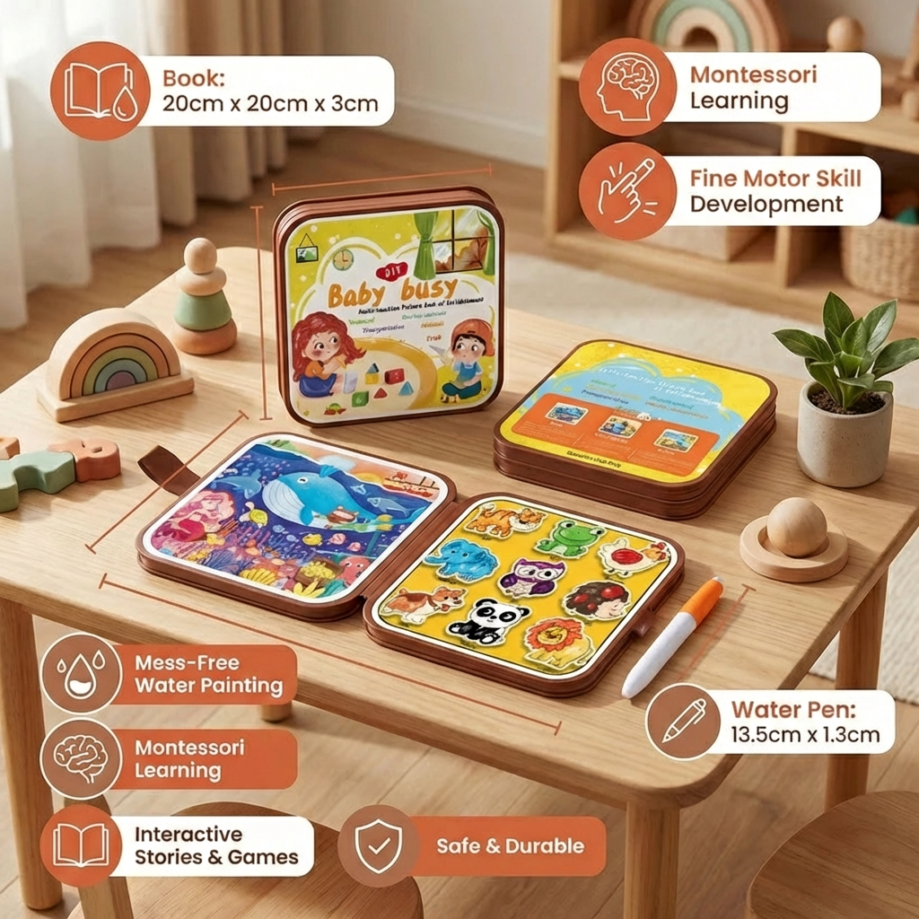 2-in-1 Magical Montessori Storybook for Coloring and Play