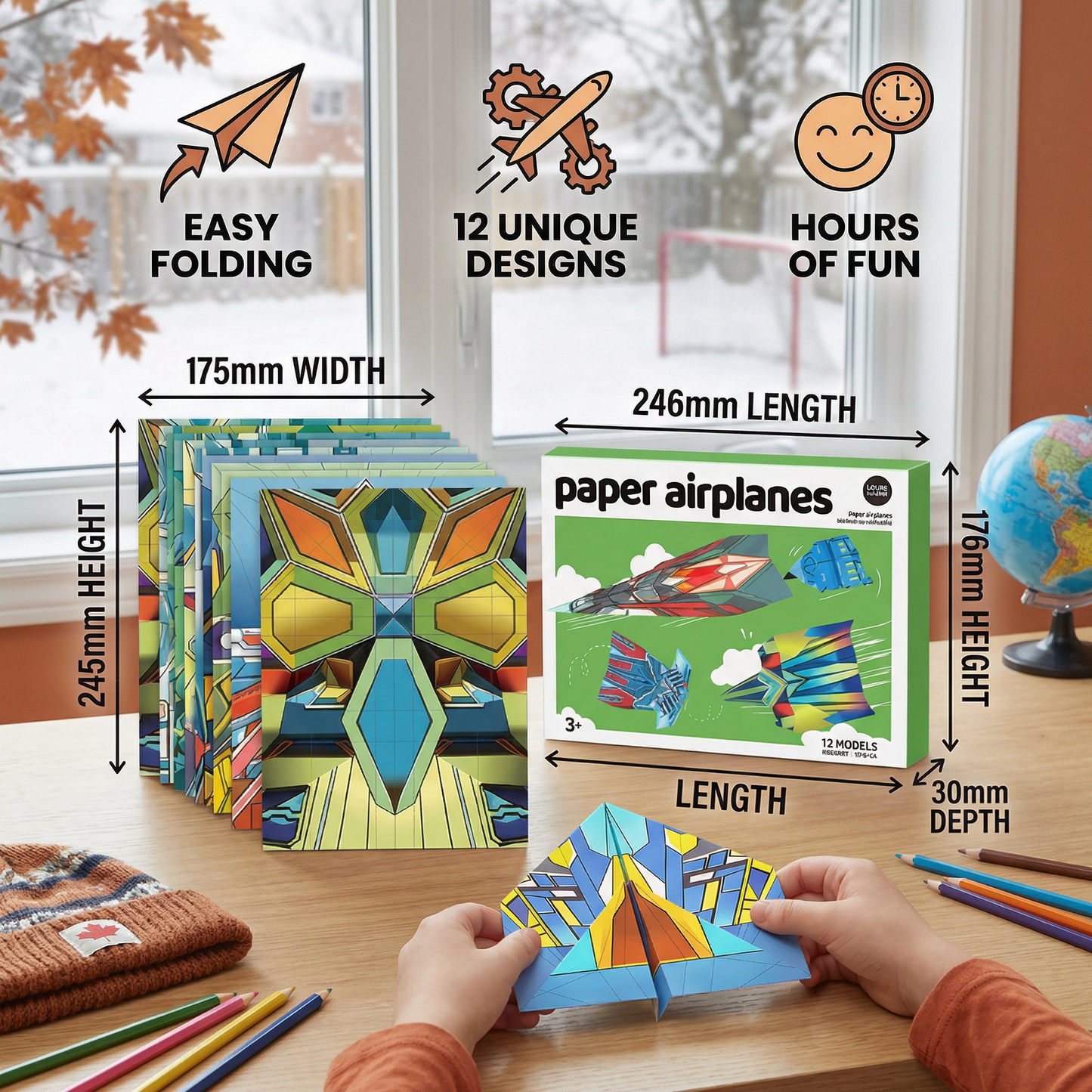 Paper Airplane Building Set with Instructions