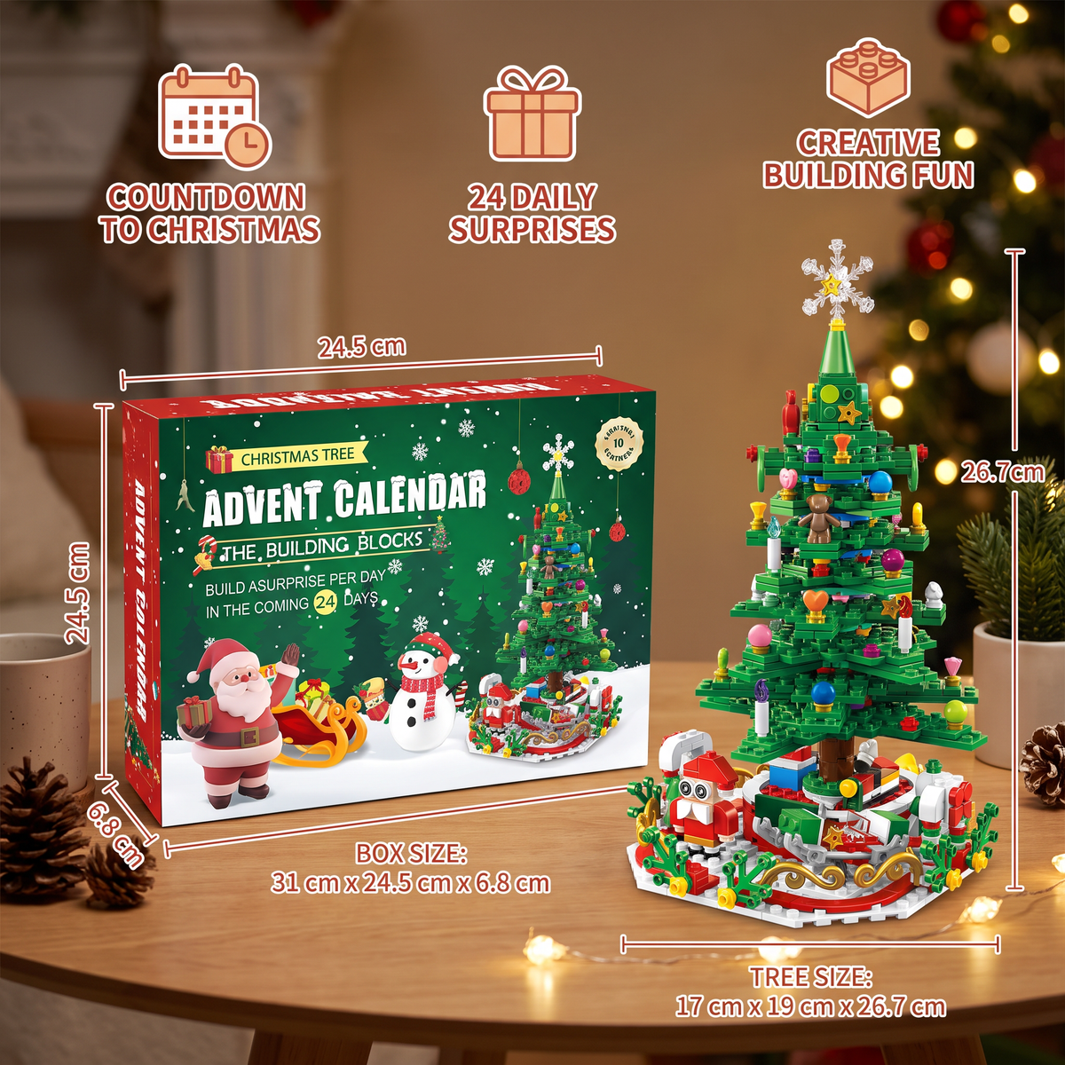 Christmas Tree Building Blocks Advent Calendar for Kids
