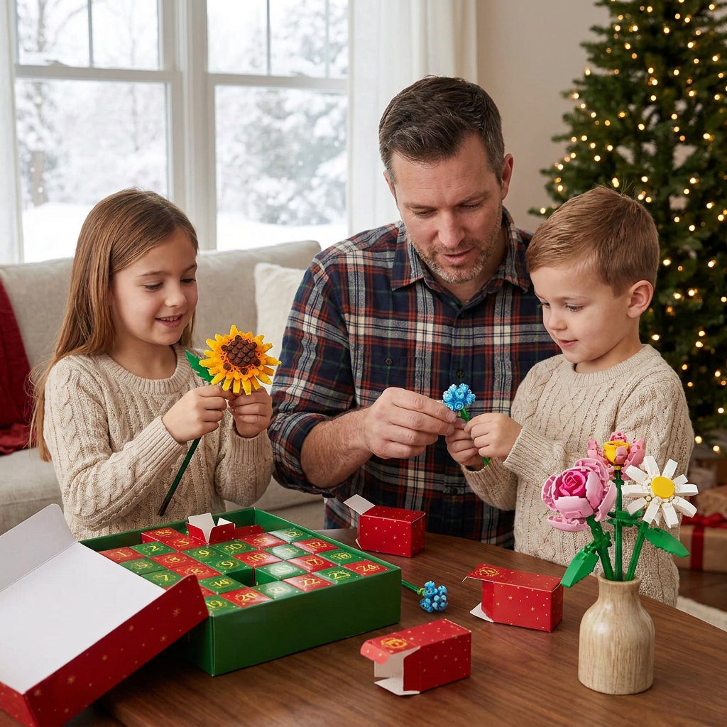 Christmas Building Block Flower Bouquet Advent Calendar