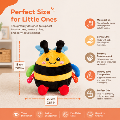 Interactive Musical Tummy Time Bee Plush Toy