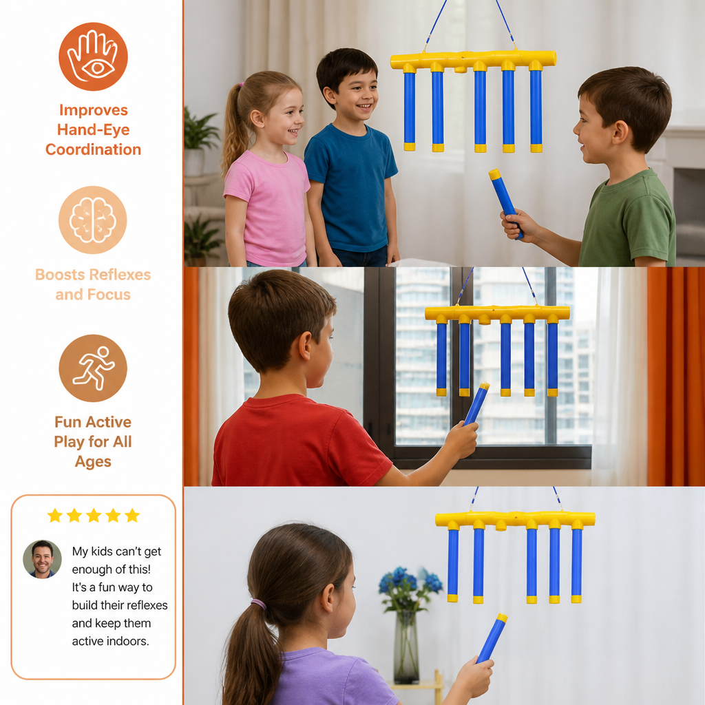 Falling Sticks Reflex Challenge Game – Hand-Eye Coordination Toy