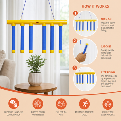 Falling Sticks Reflex Challenge Game – Hand-Eye Coordination Toy