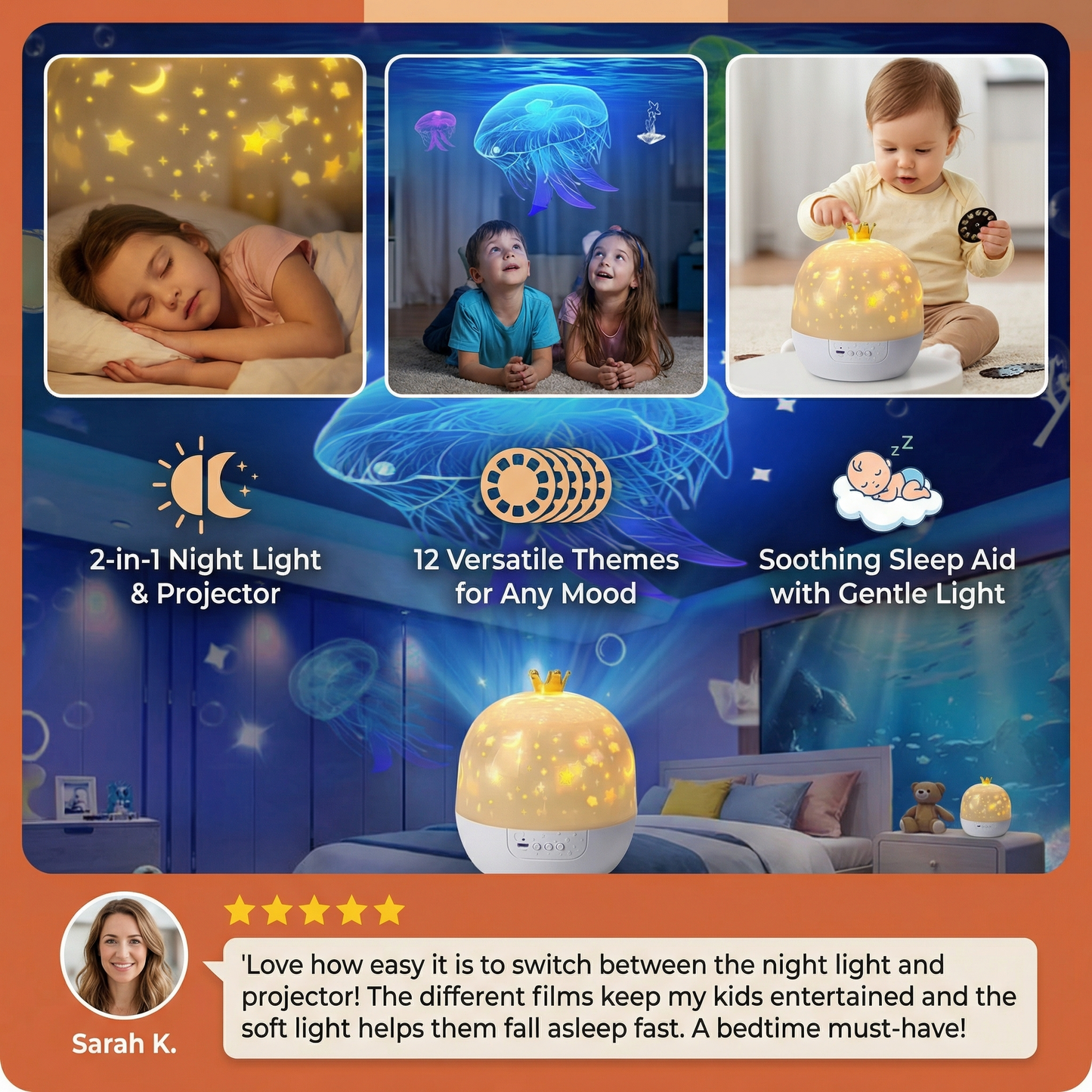 2-in-1 Children's Night Light and Projector