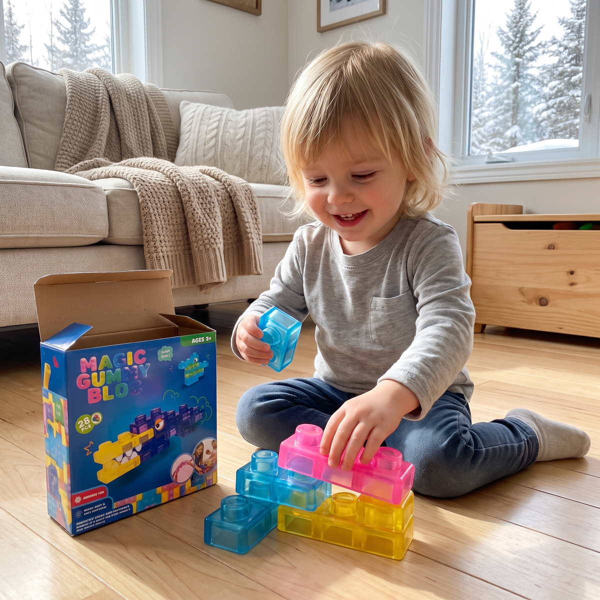 Safe & Soft Squishy Jelly Building Blocks for Kids