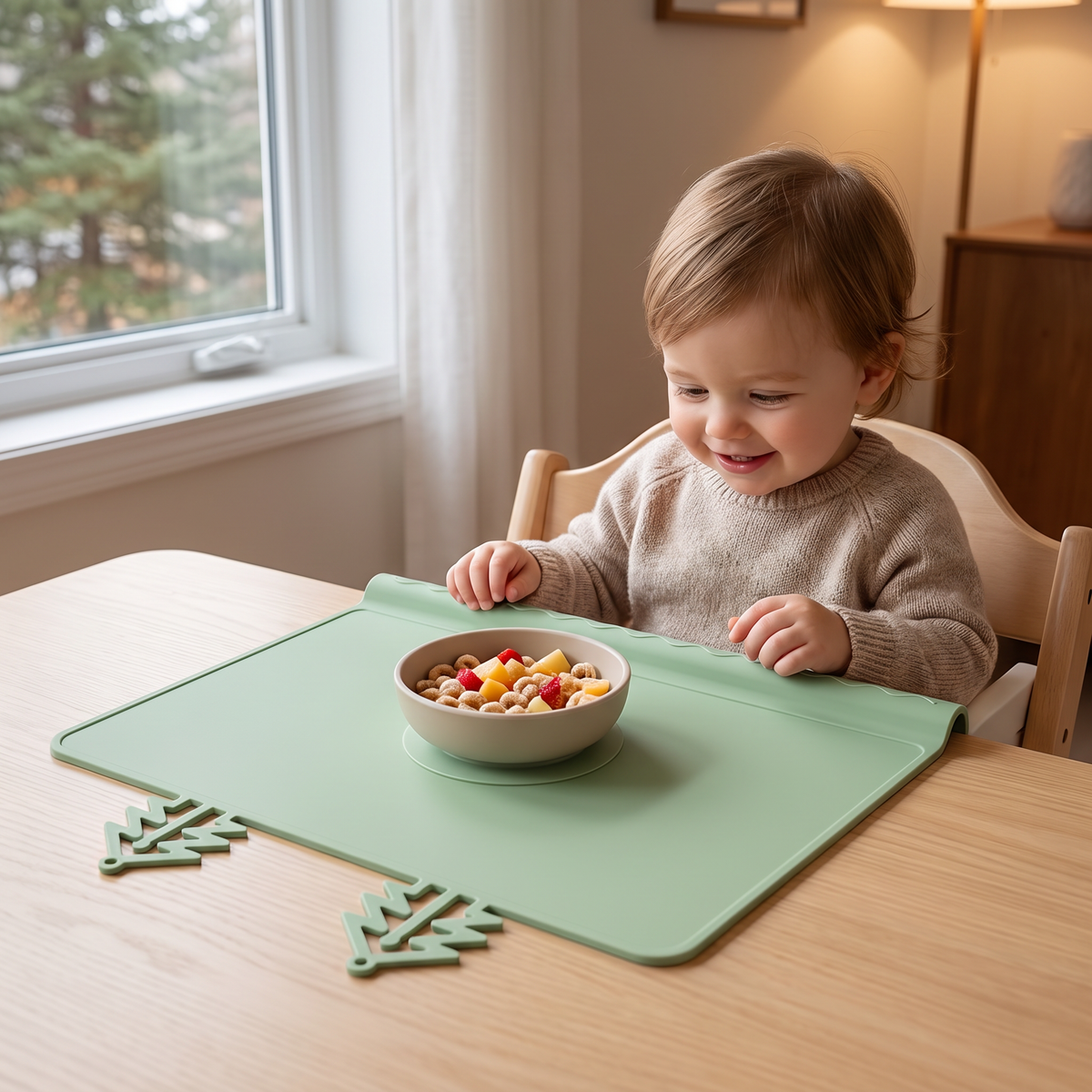 BabySafe Practical & Hygienic Silicone Baby Placemat with Raised Edge