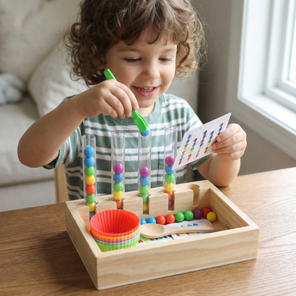Montessori Test Tube Colors and Numbers Play and Learning Set