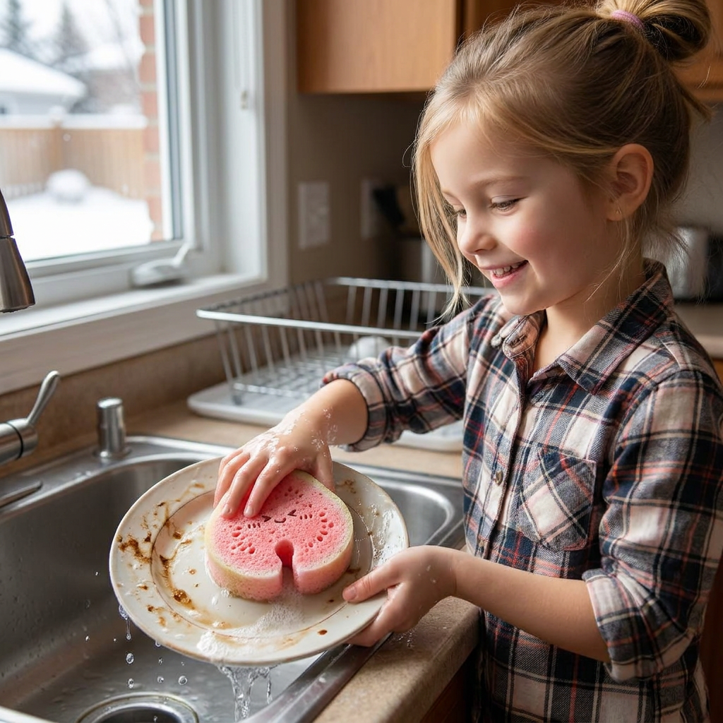 Fruit-Shaped Pop-Up Cellulose Sponges – 3-Pack of Plant-Based, Non-Scratch Kitchen Sponges
