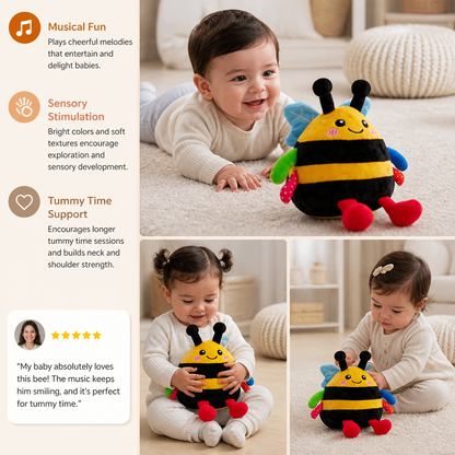 Interactive Musical Tummy Time Bee Plush Toy