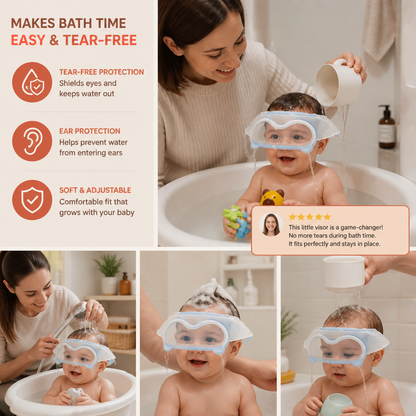 Adjustable Baby Water & Shampoo Visor with 360° Eye & Ear Protection