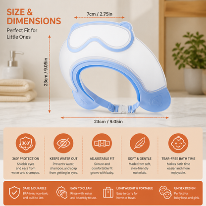 Adjustable Baby Water & Shampoo Visor with 360° Eye & Ear Protection