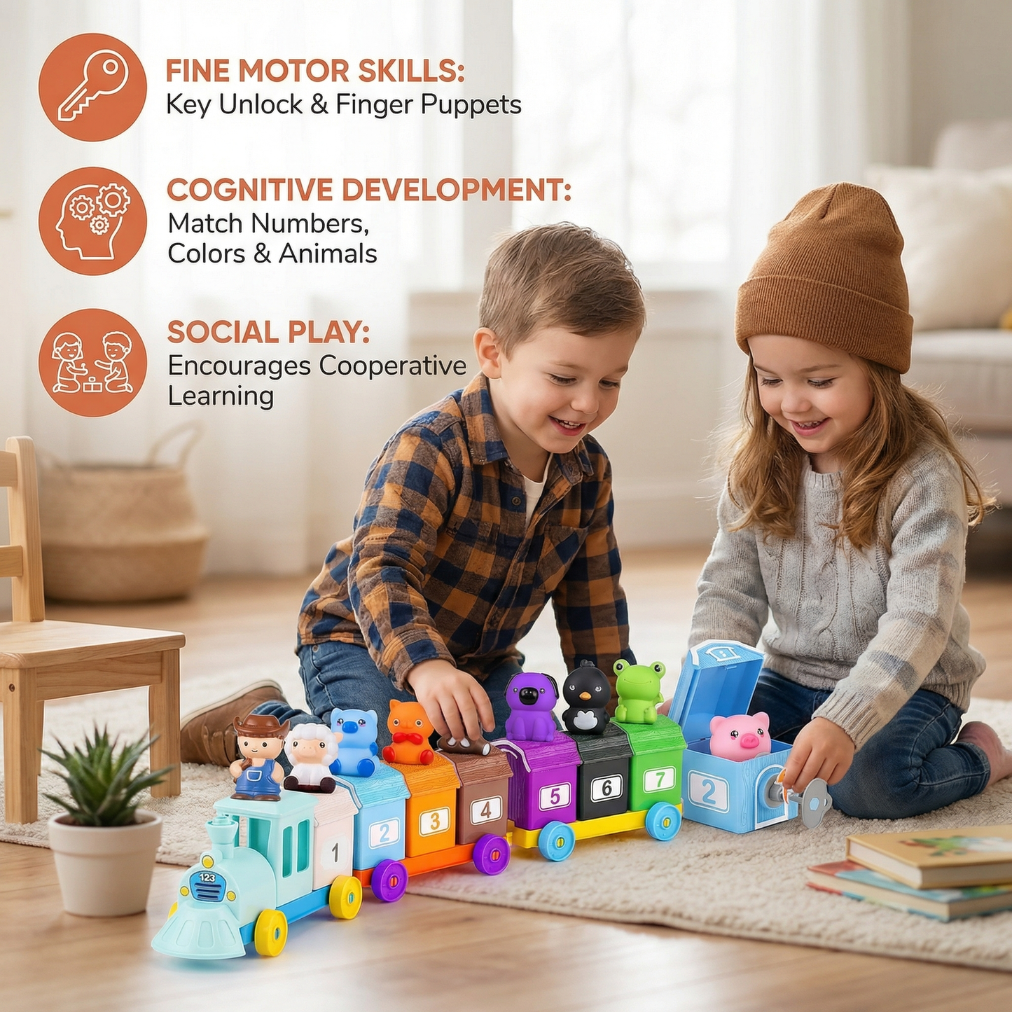 Montessori Farm Learning Train Toy for Children