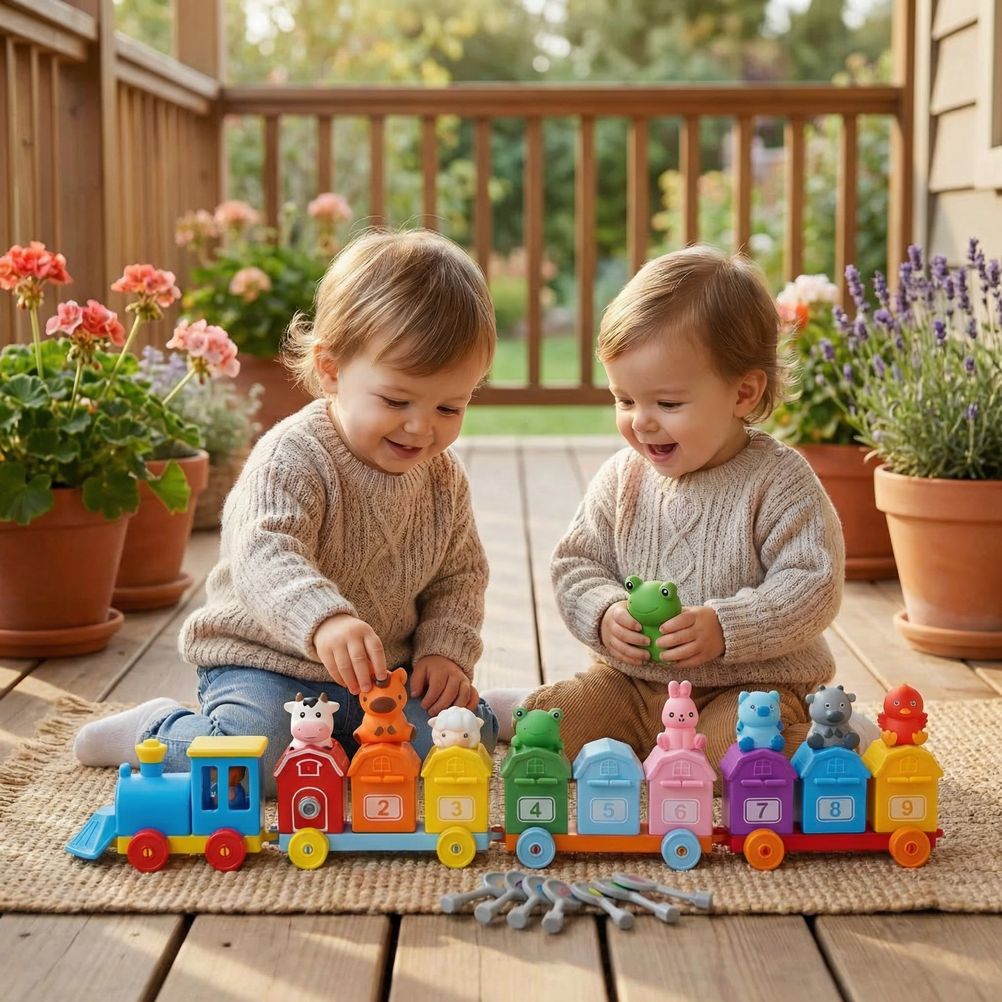 Montessori Farm Learning Train Toy for Children