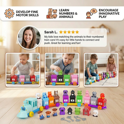 Montessori Farm Learning Train Toy for Children