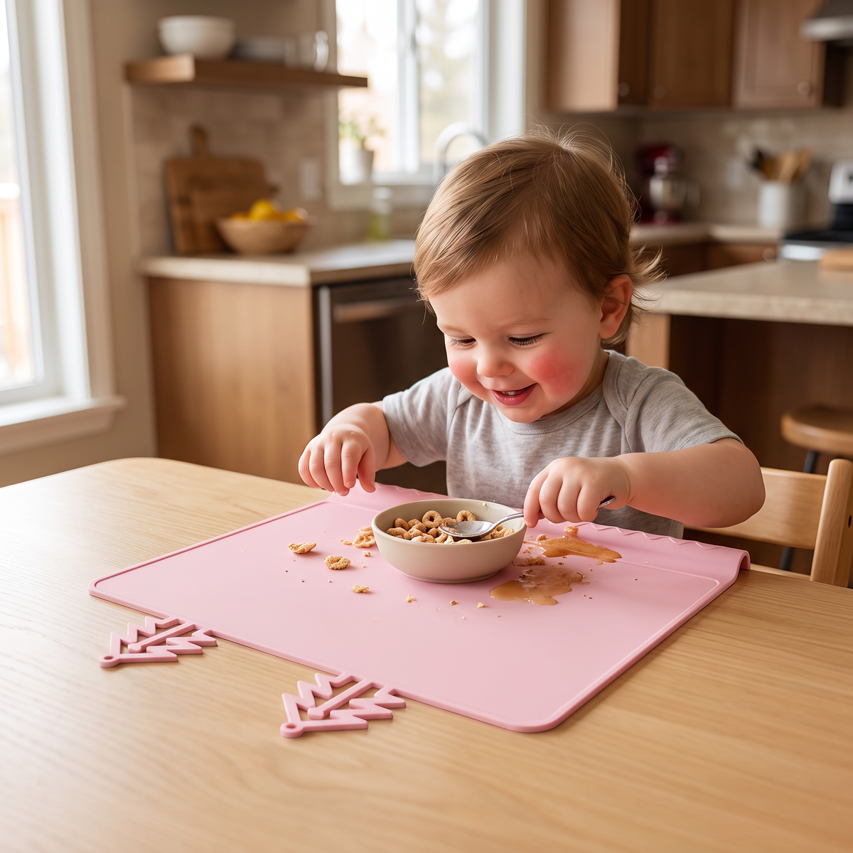 BabySafe Practical & Hygienic Silicone Baby Placemat with Raised Edge