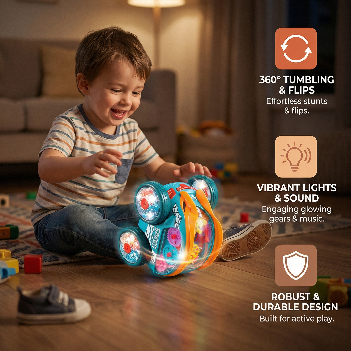 Glowing Tumbling Toy Car