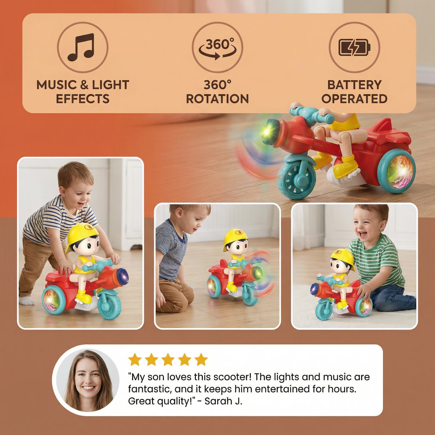 Glowing Music Kids Stunt Scooter Toy