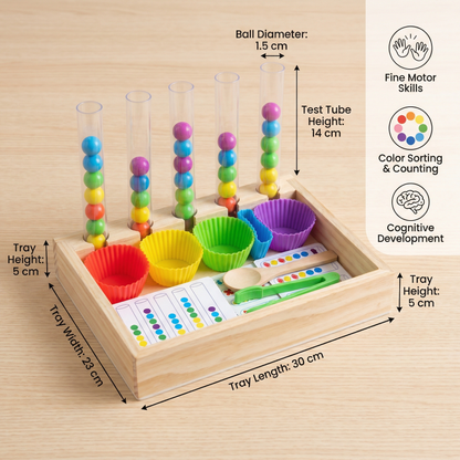 Montessori Test Tube Colors and Numbers Play and Learning Set