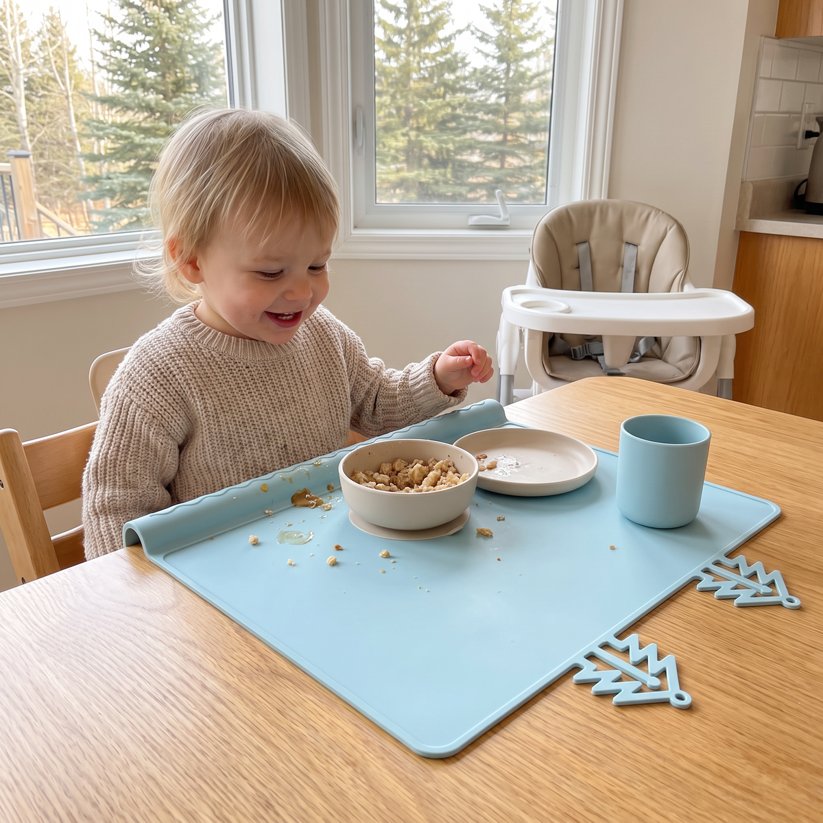 BabySafe Practical & Hygienic Silicone Baby Placemat with Raised Edge