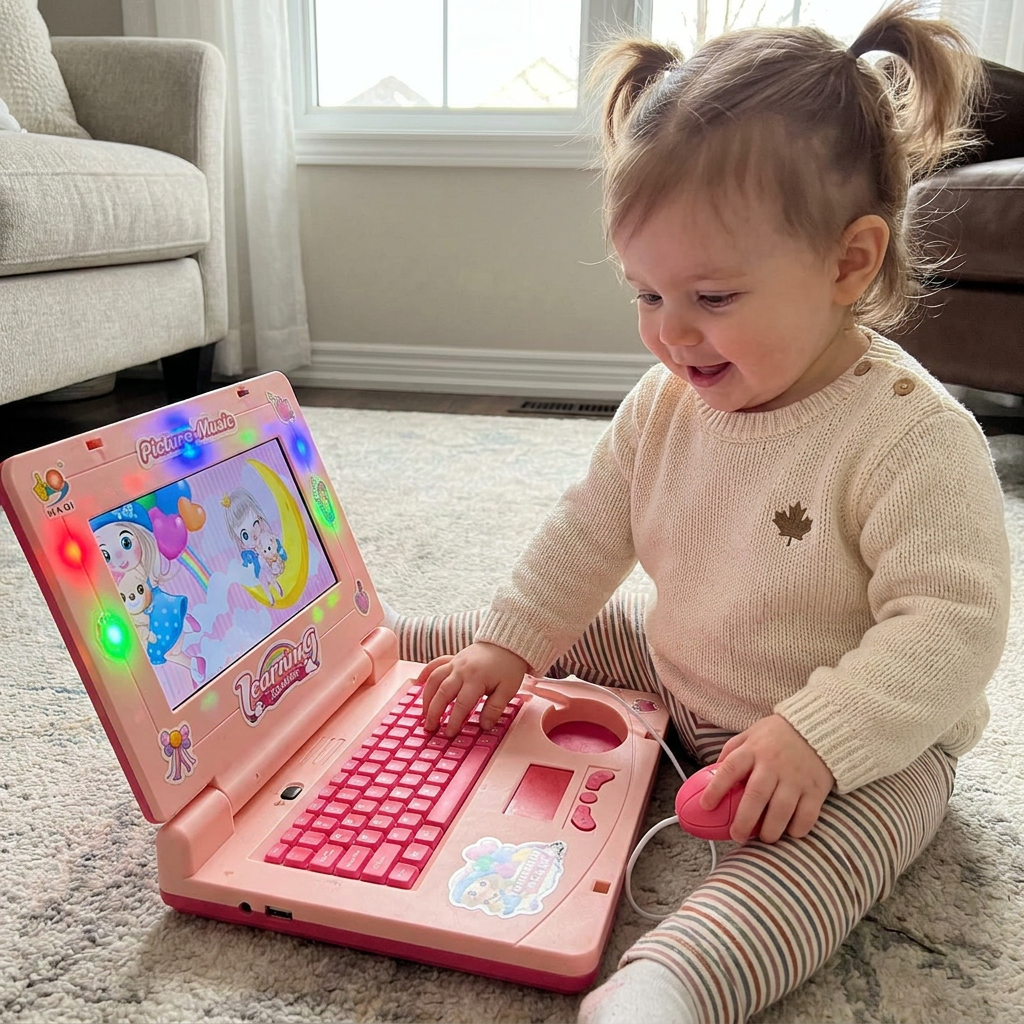 Kids’ Interactive Laptop with Lights, Music & Scrolling Screen