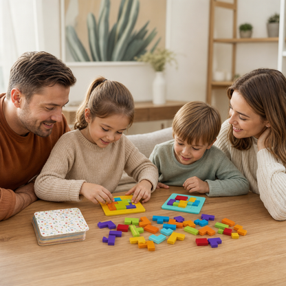 Wooden  Shape Matching Puzzle Family Game