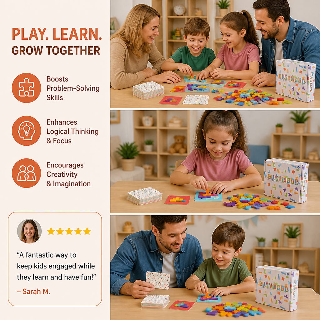 Wooden  Shape Matching Puzzle Family Game