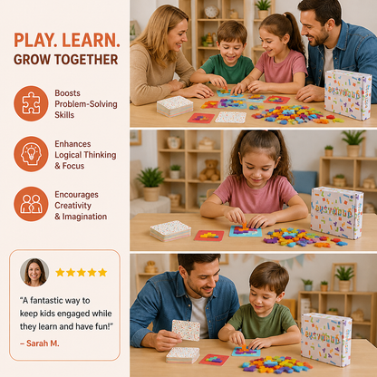 Wooden  Shape Matching Puzzle Family Game