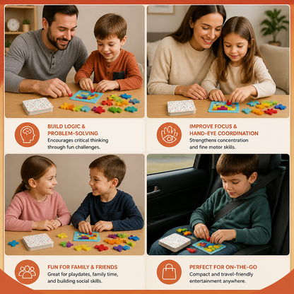 Wooden  Shape Matching Puzzle Family Game