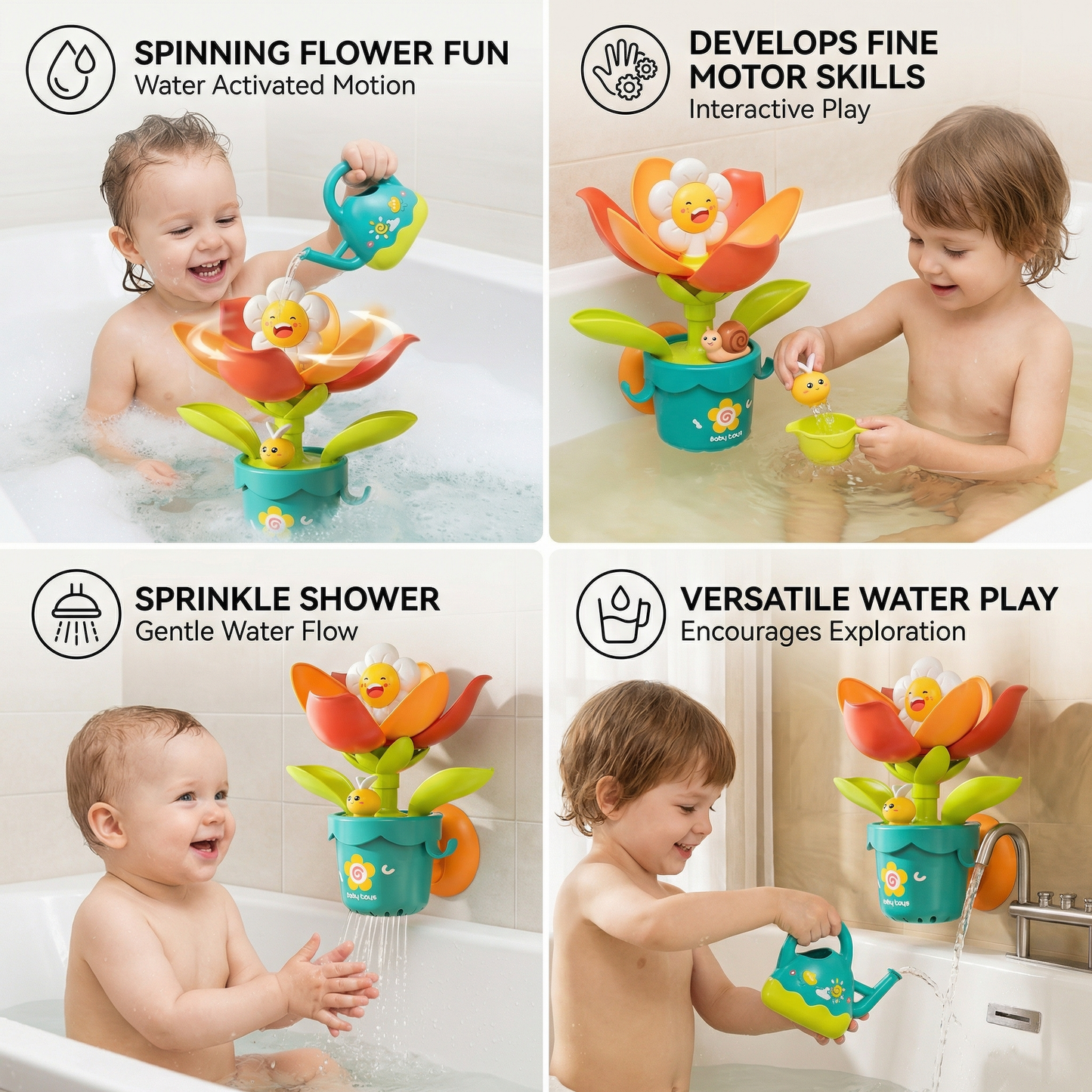 Flower Fun Bath Toy with Watering Can