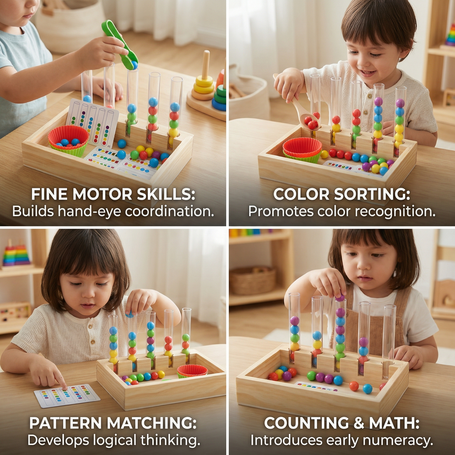 Montessori Test Tube Colors and Numbers Play and Learning Set