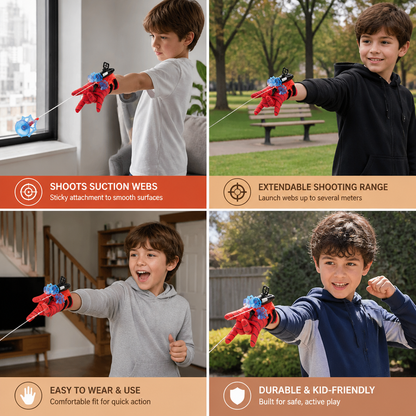 Superhero Web Launcher Glove Set – Wrist String Shooter with Suction Darts