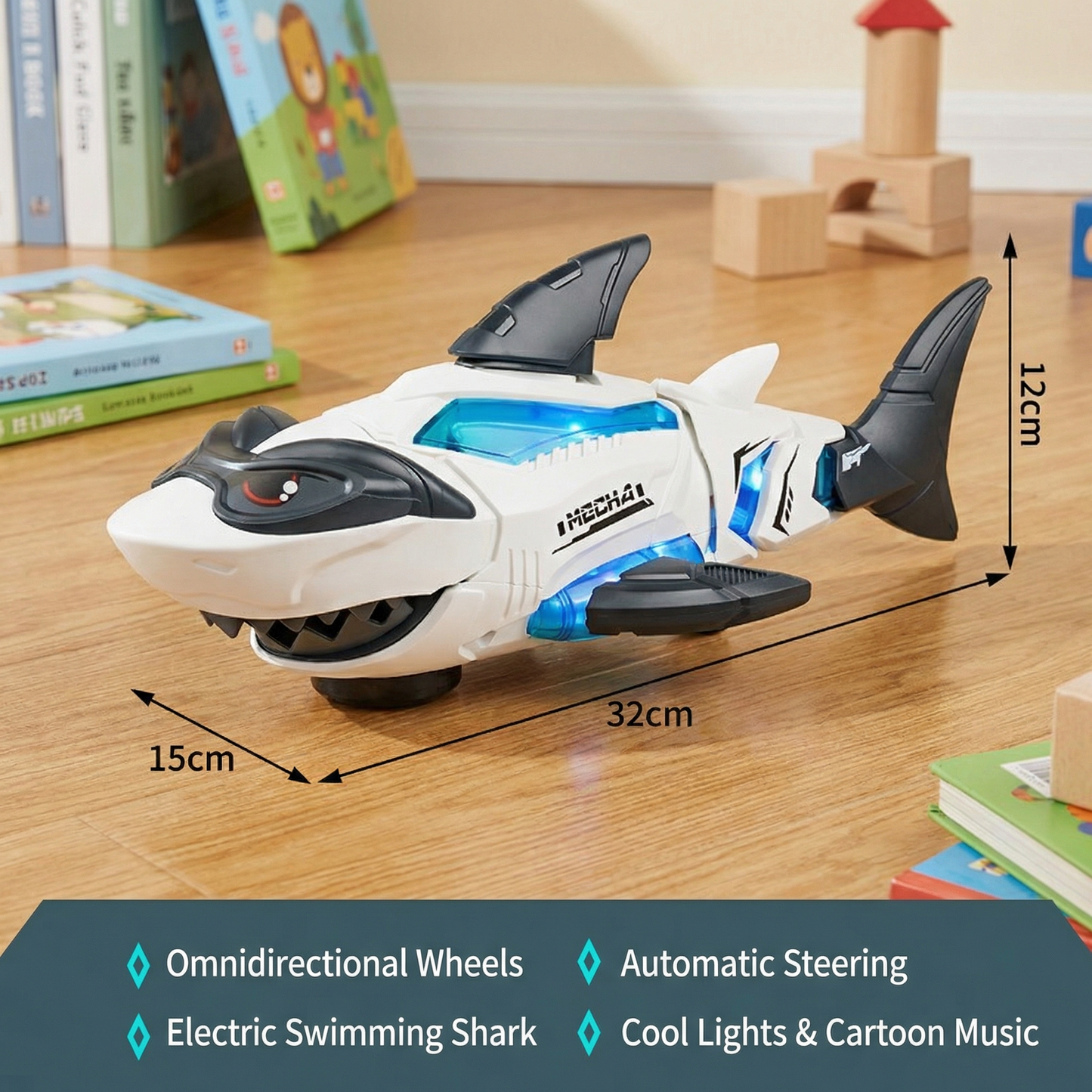 Light-Up Music Shark Children's Toy