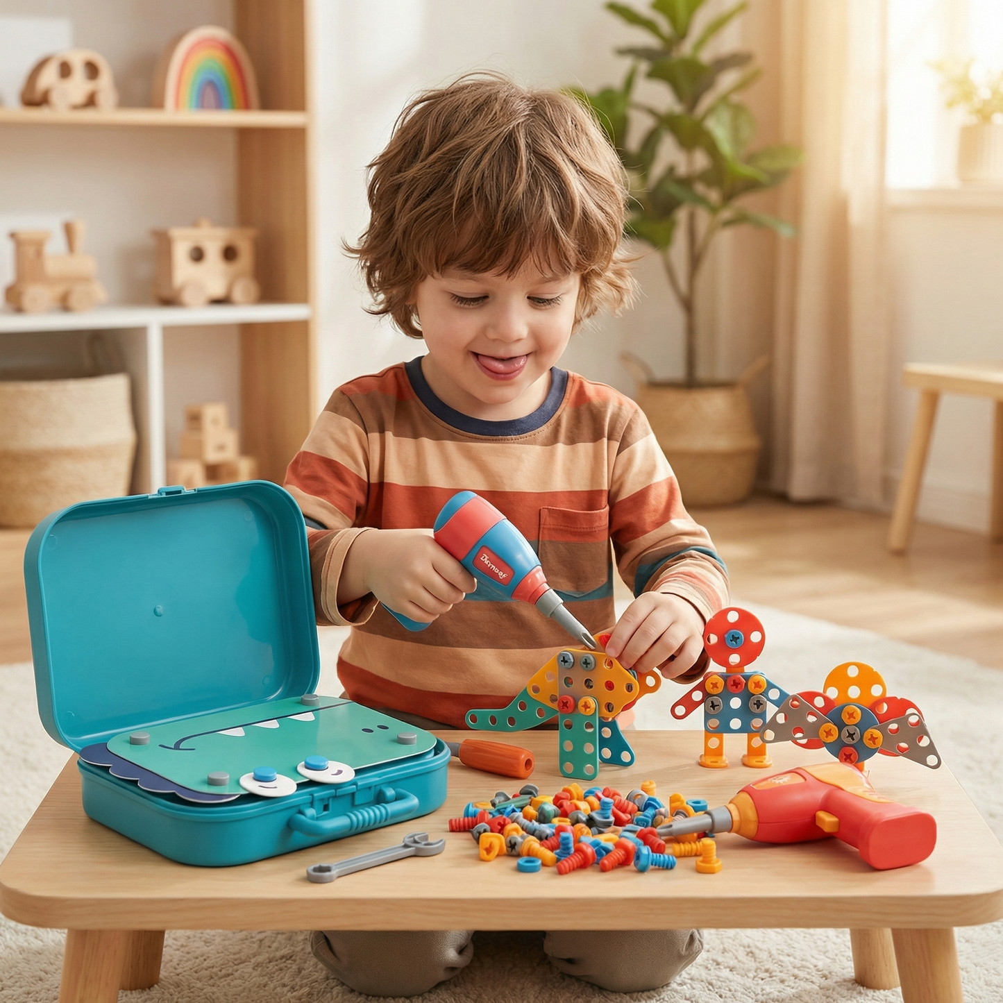 Handyman Construction Set for Children in Cute Dino Design