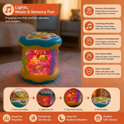 Interactive Musical Toy with Lights – Montessori Sensory & Soothing Lullaby Toy