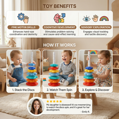 Rainbow Rotating and Coloring Tower Toy