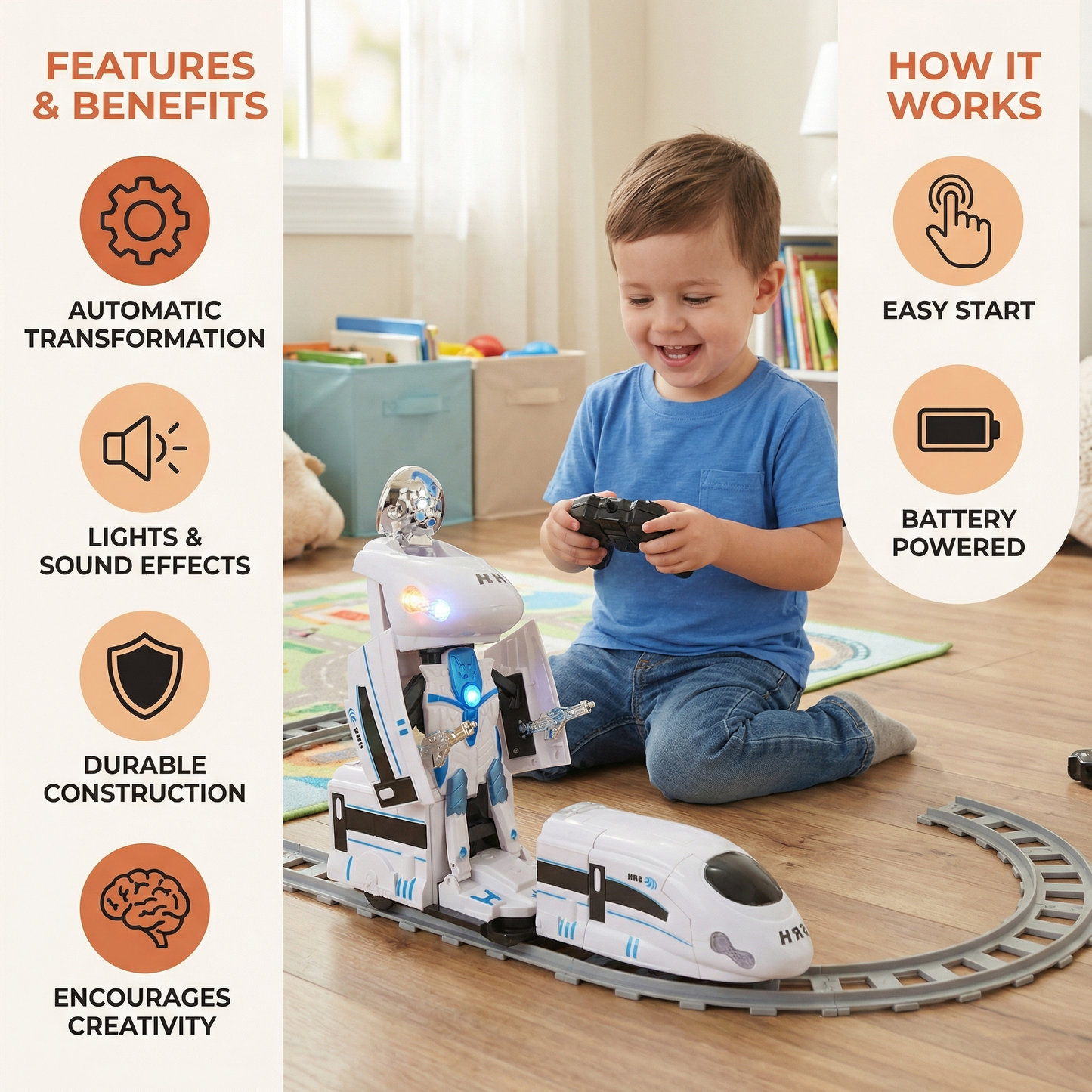 Transforming Robot Train Toy