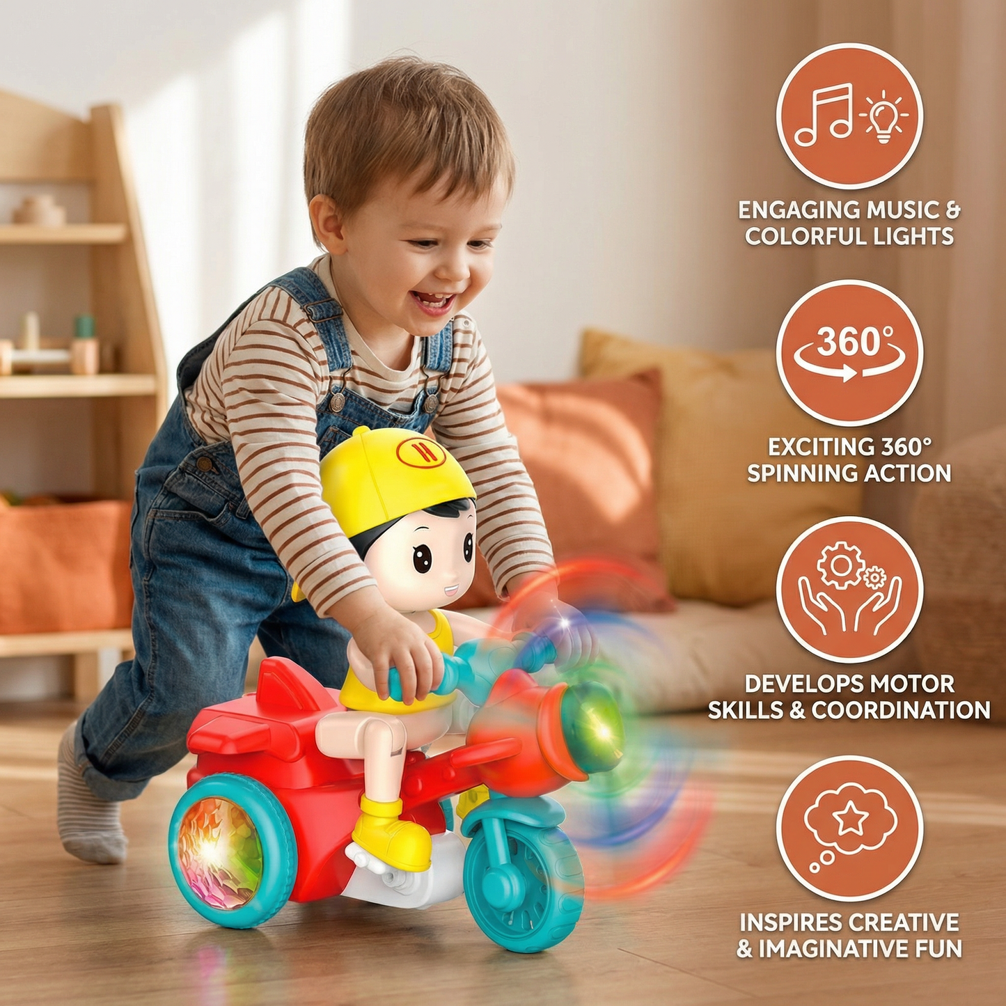 Glowing Music Kids Stunt Scooter Toy