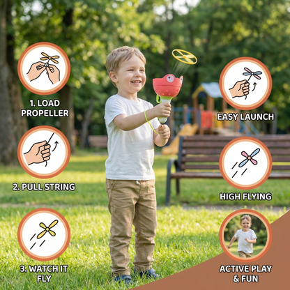Flying Propeller Toy with Pull String Starter
